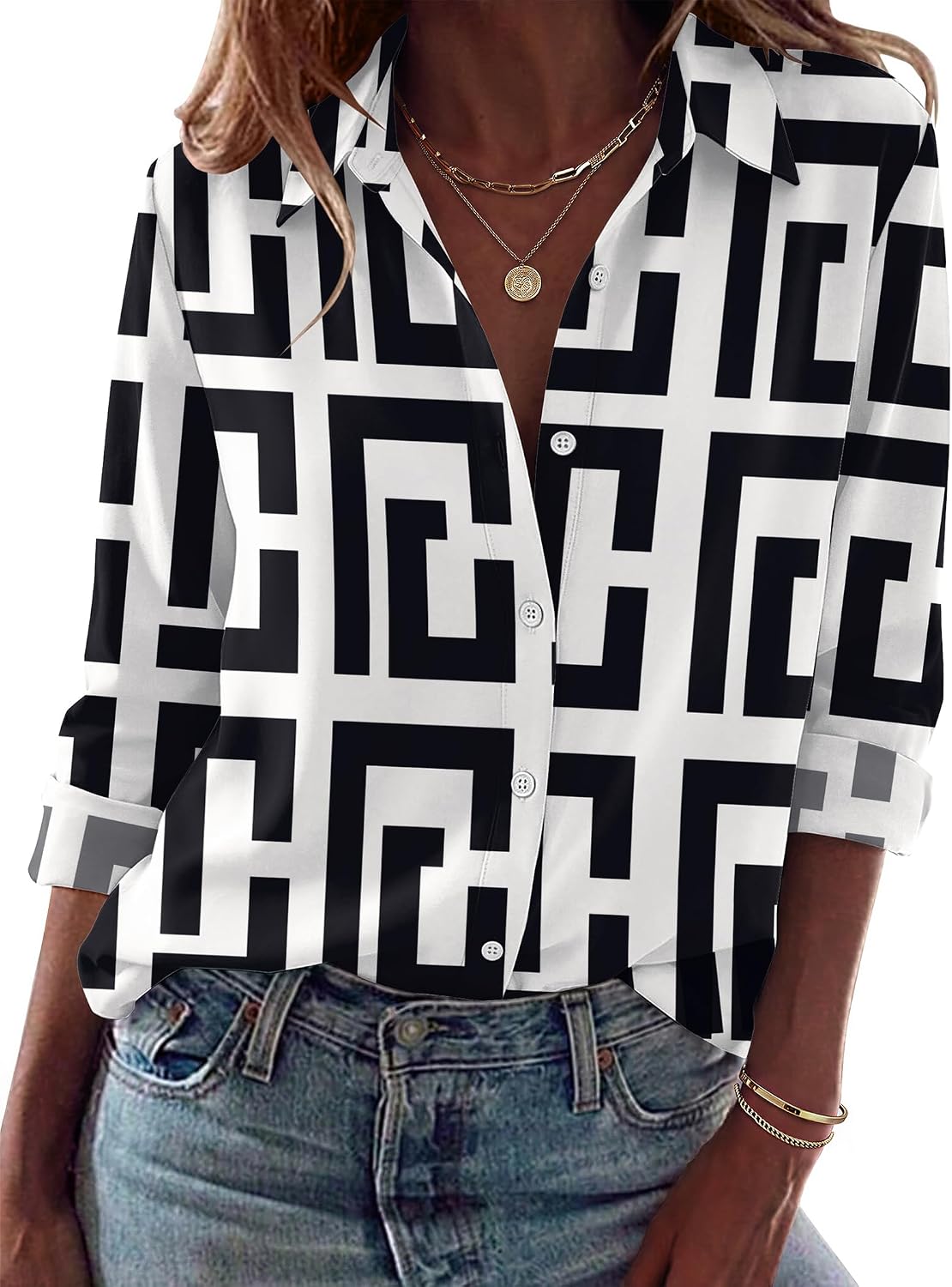Women Button Down Shirt Dressy Casual Blouses | V Neck Collared Tops. Fall Fashion Clothing Purple