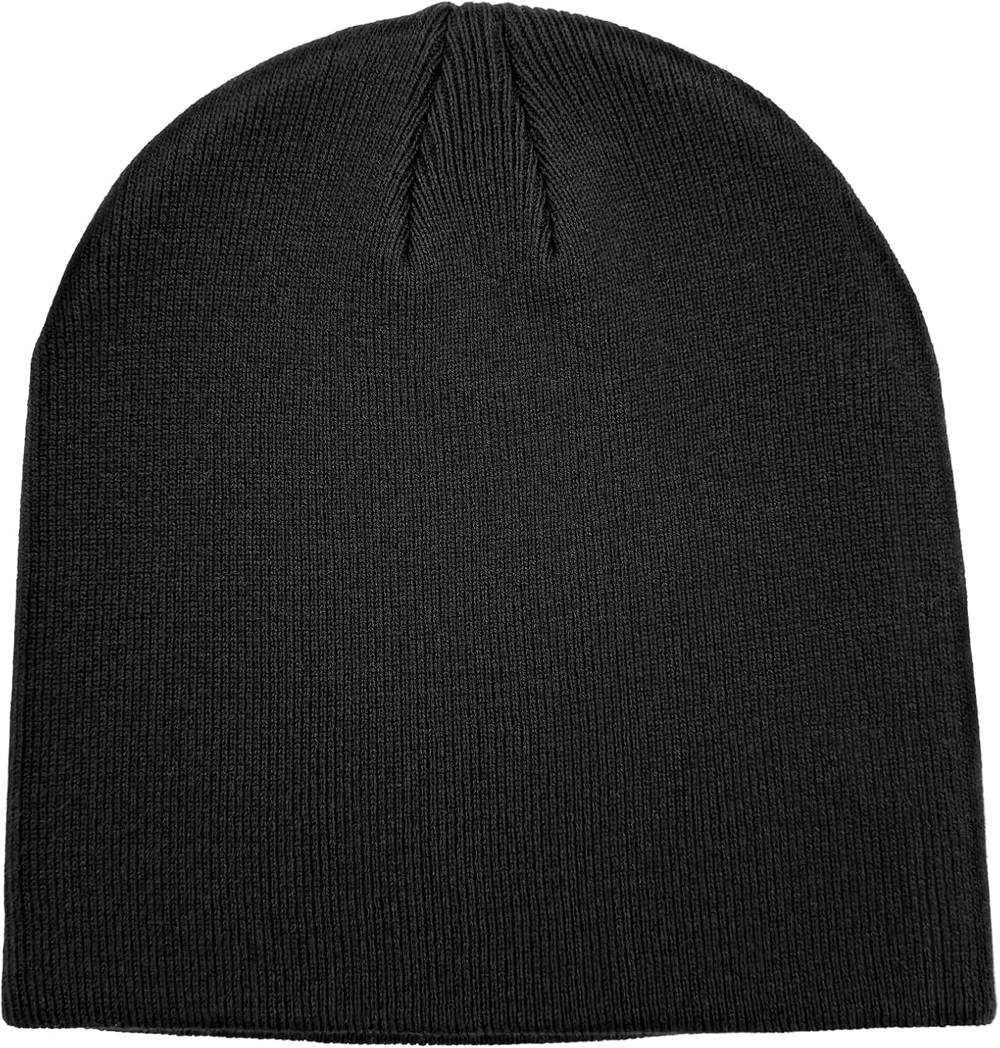 Soft Cuffless Knit Cap. Black | Double Layer Breathable Fisherman Skull Cap. Spring Fall Daily Casual Outdoor Wear.