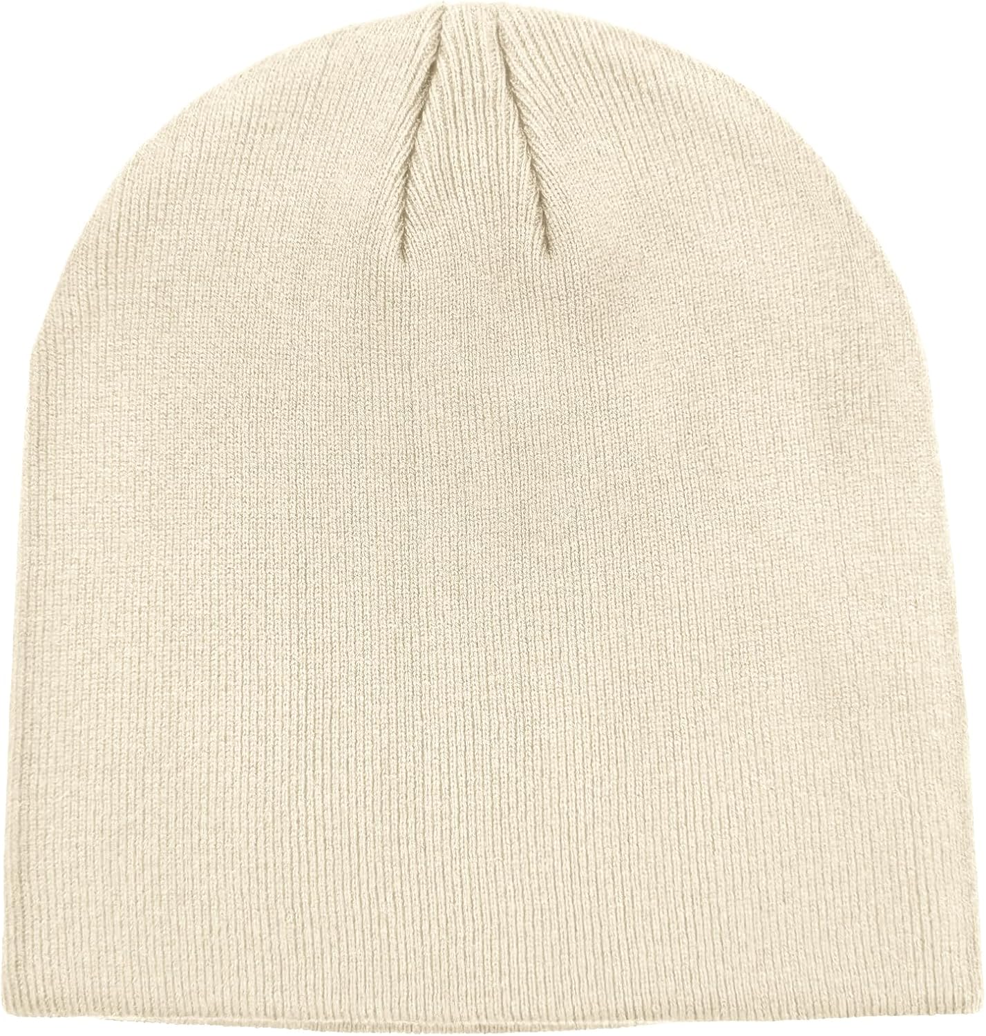 Soft Cuffless Knit Cap. Black | Double Layer Breathable Fisherman Skull Cap. Spring Fall Daily Casual Outdoor Wear.