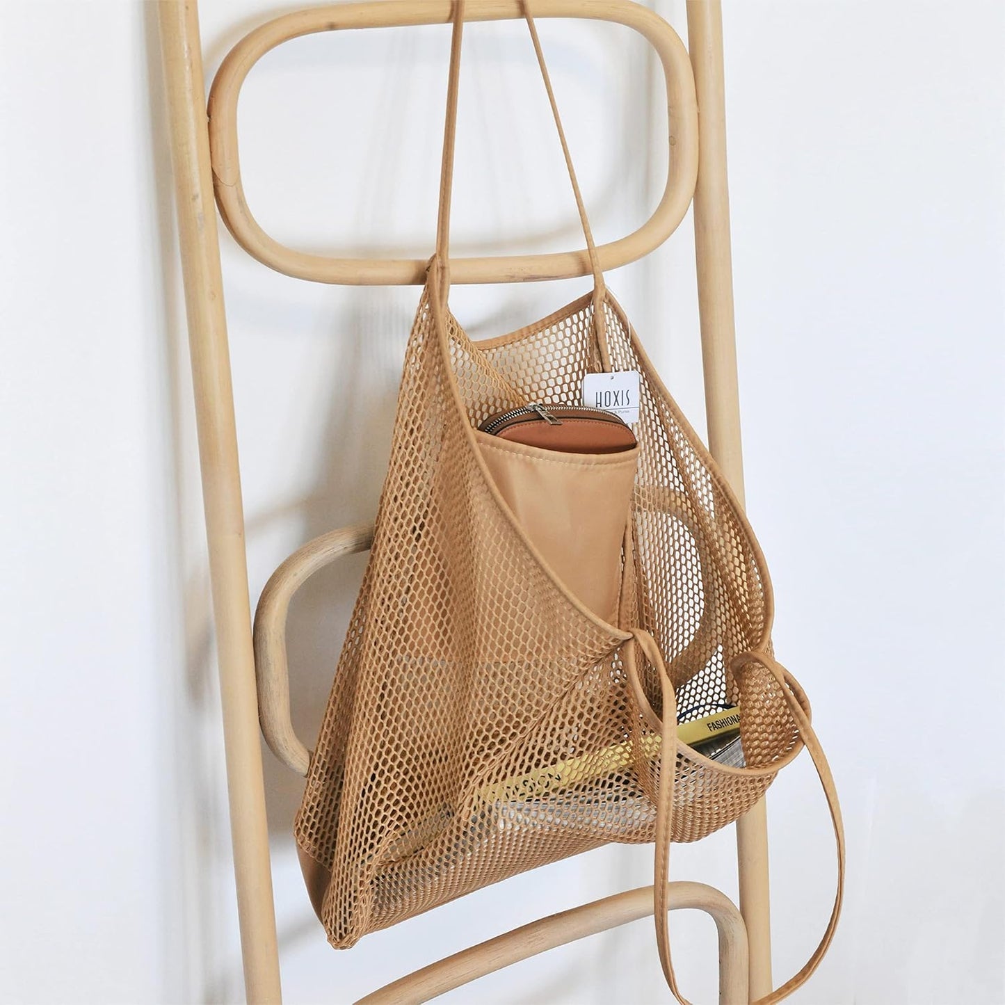 Womens Shoulder Handbag Large Mesh Beach Tote