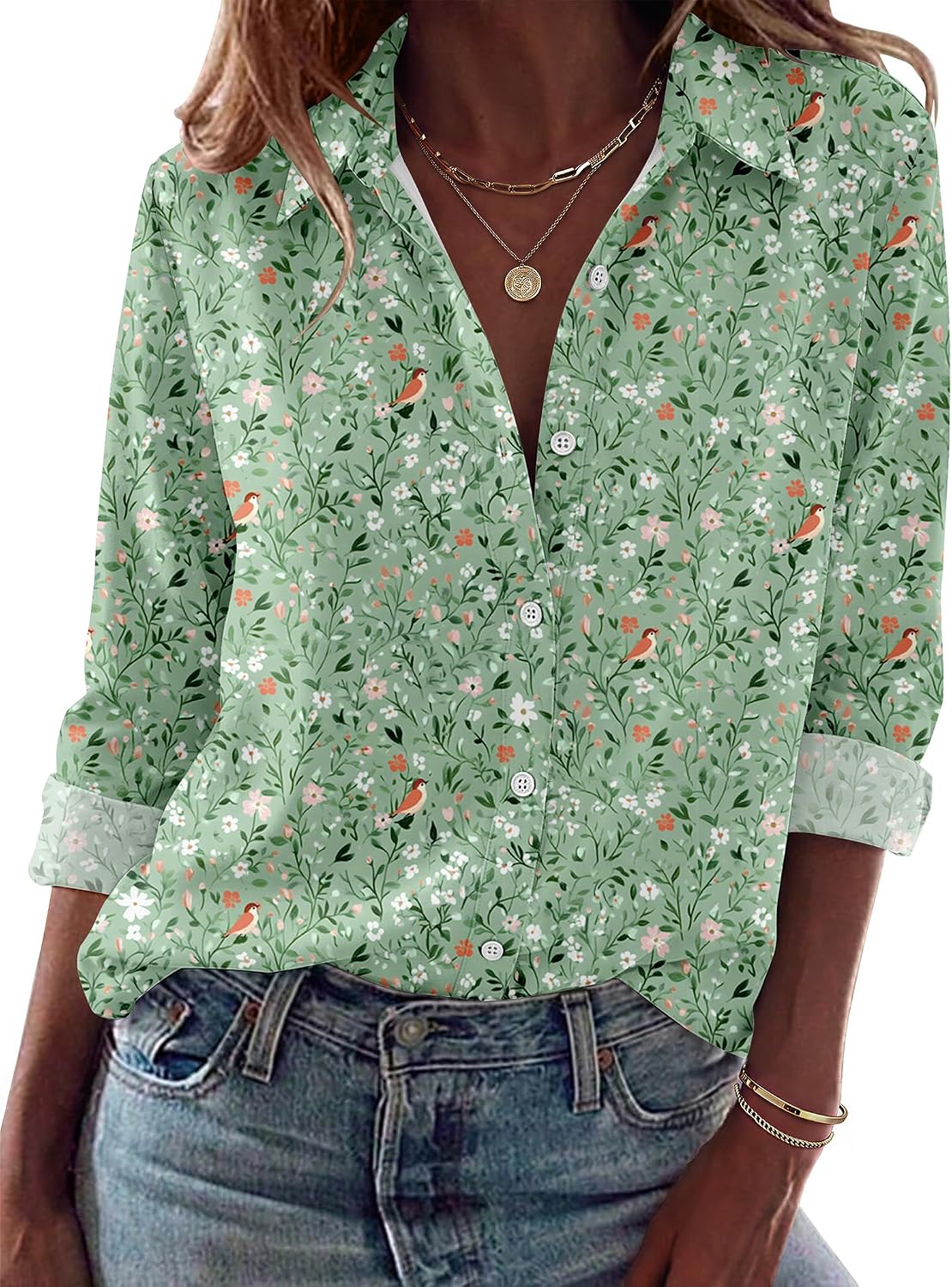 Women Button Down Shirt Dressy Casual Blouses | V Neck Collared Tops. Fall Fashion Clothing Purple