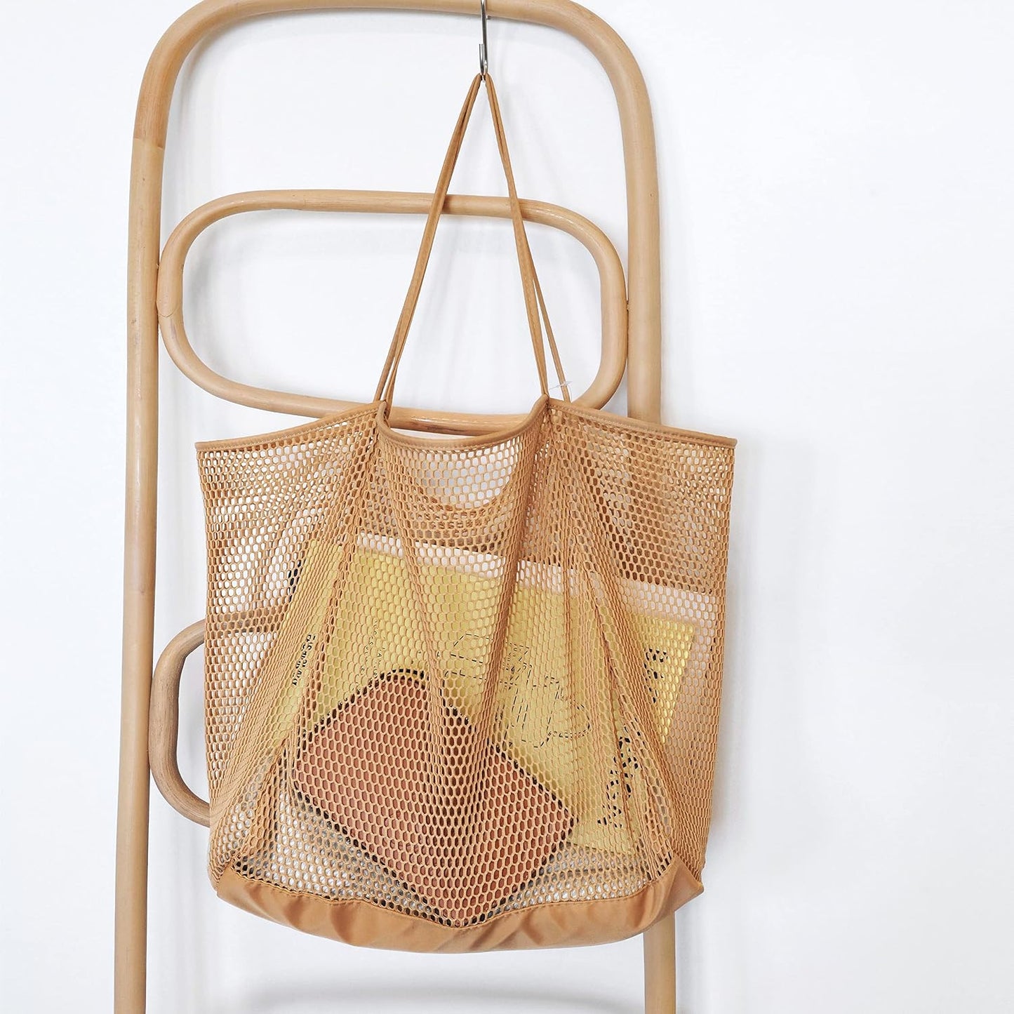 Womens Shoulder Handbag Large Mesh Beach Tote